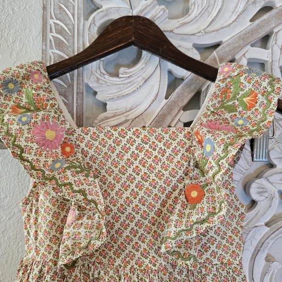 mini boden girls 7-8 Embroidered Pinafore Dress - Picture 3 of 8